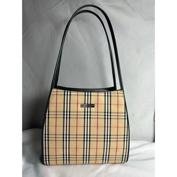 Burberry Bag London Tartan Check Classic Purse Handles Tote vintage academia - Picture 1 of 15
